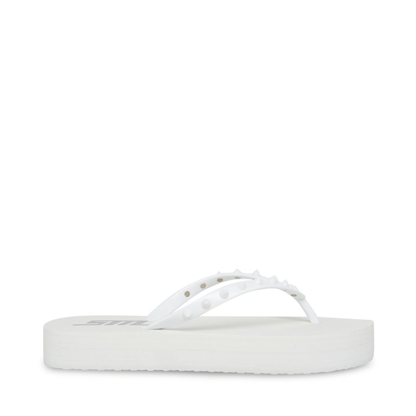 White Steve Madden Lumi Women\'s Flip Flops | PH 9485MXL